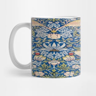 Blue, White and Brown Floral Textile Mug